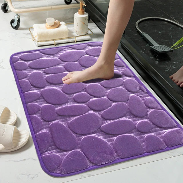 Non-slip Absorbent Pebble Mat With Memory Foam for Home | Washable Rug | Carpet Decor