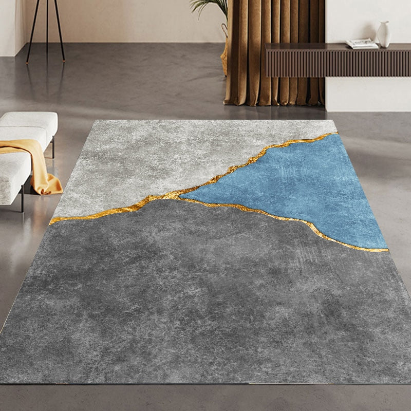 Blue Wedge Modern Geometric Carpet for Living Room | Area Rug