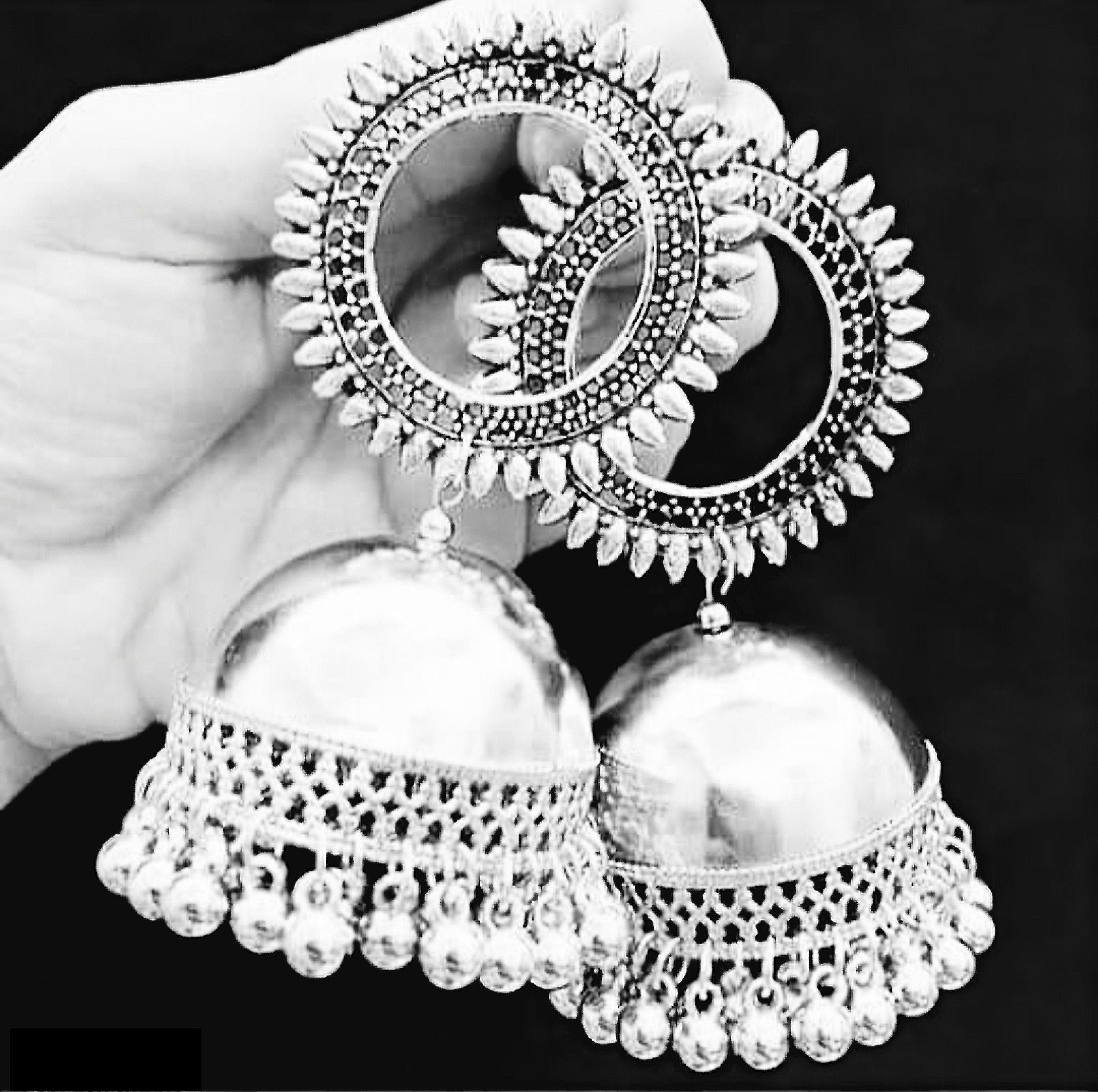 Bollywood Oxidised Silver Plated Handmade Women Jhumka | Earrings | Jewelry