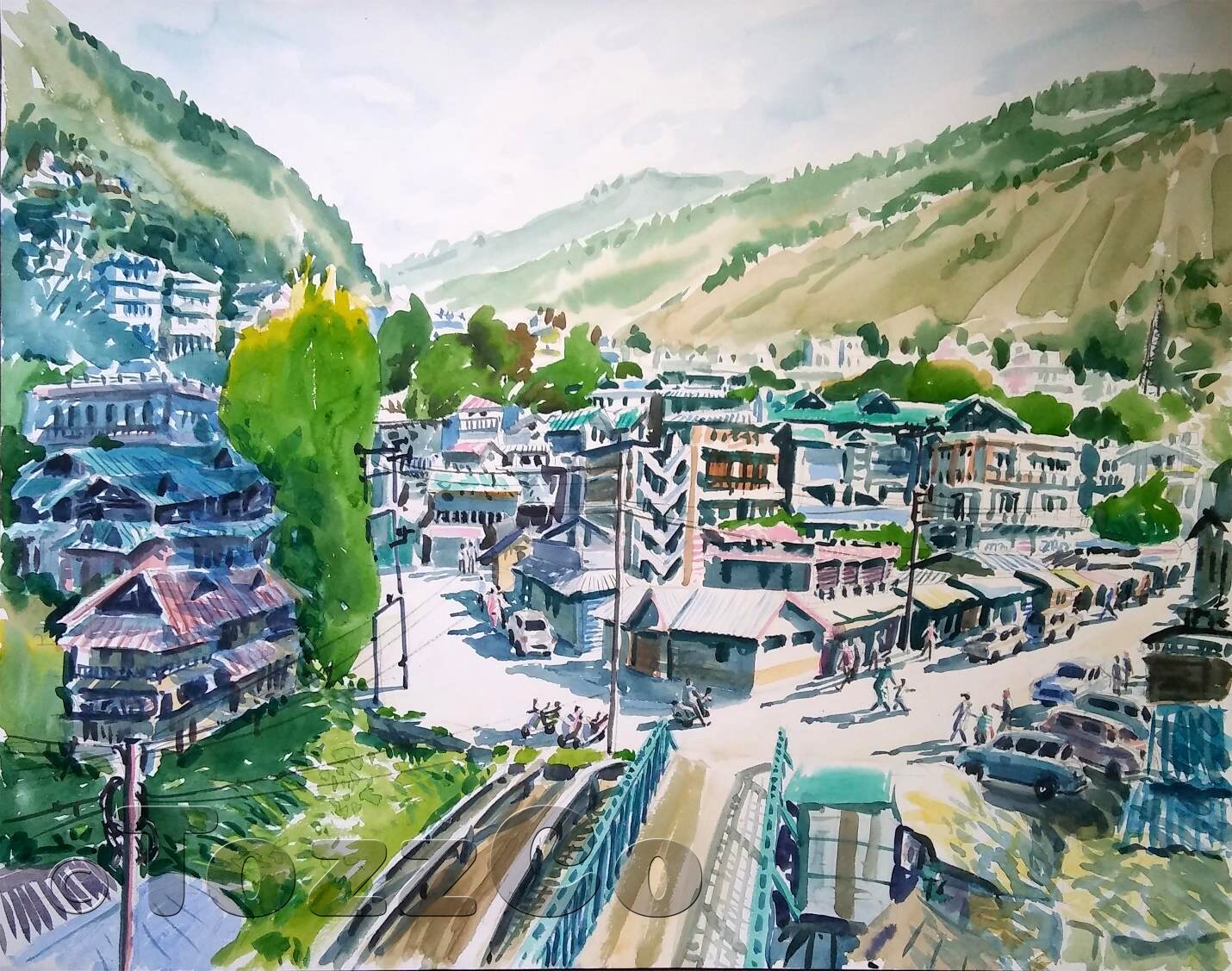 A Day in Sikkim | Original Water-Color Painting