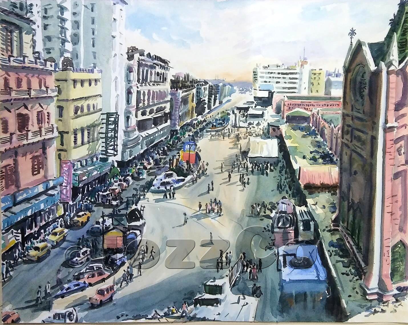 New Market #1 - Microcosm of Kolkata | Original Water-Color Painting