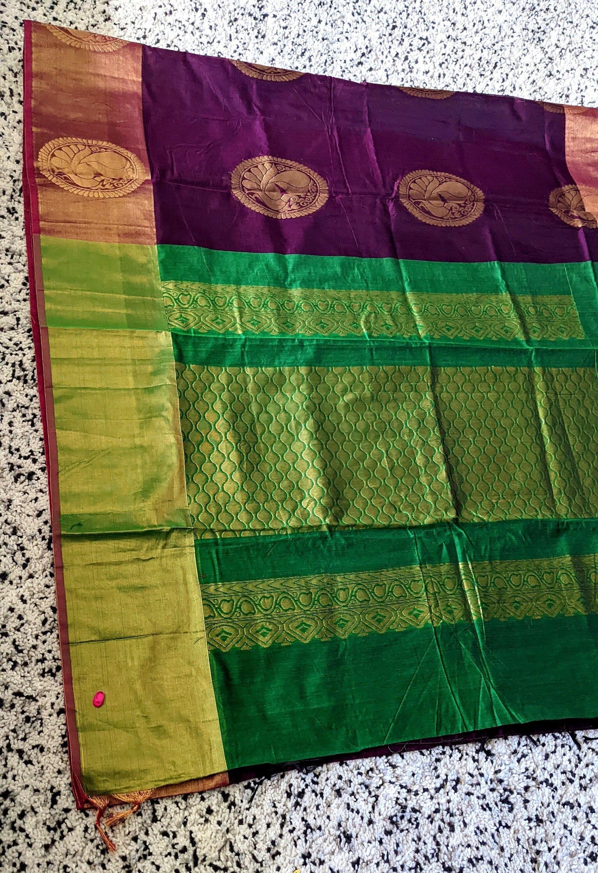 Traditional Royal Purple Silk Saree