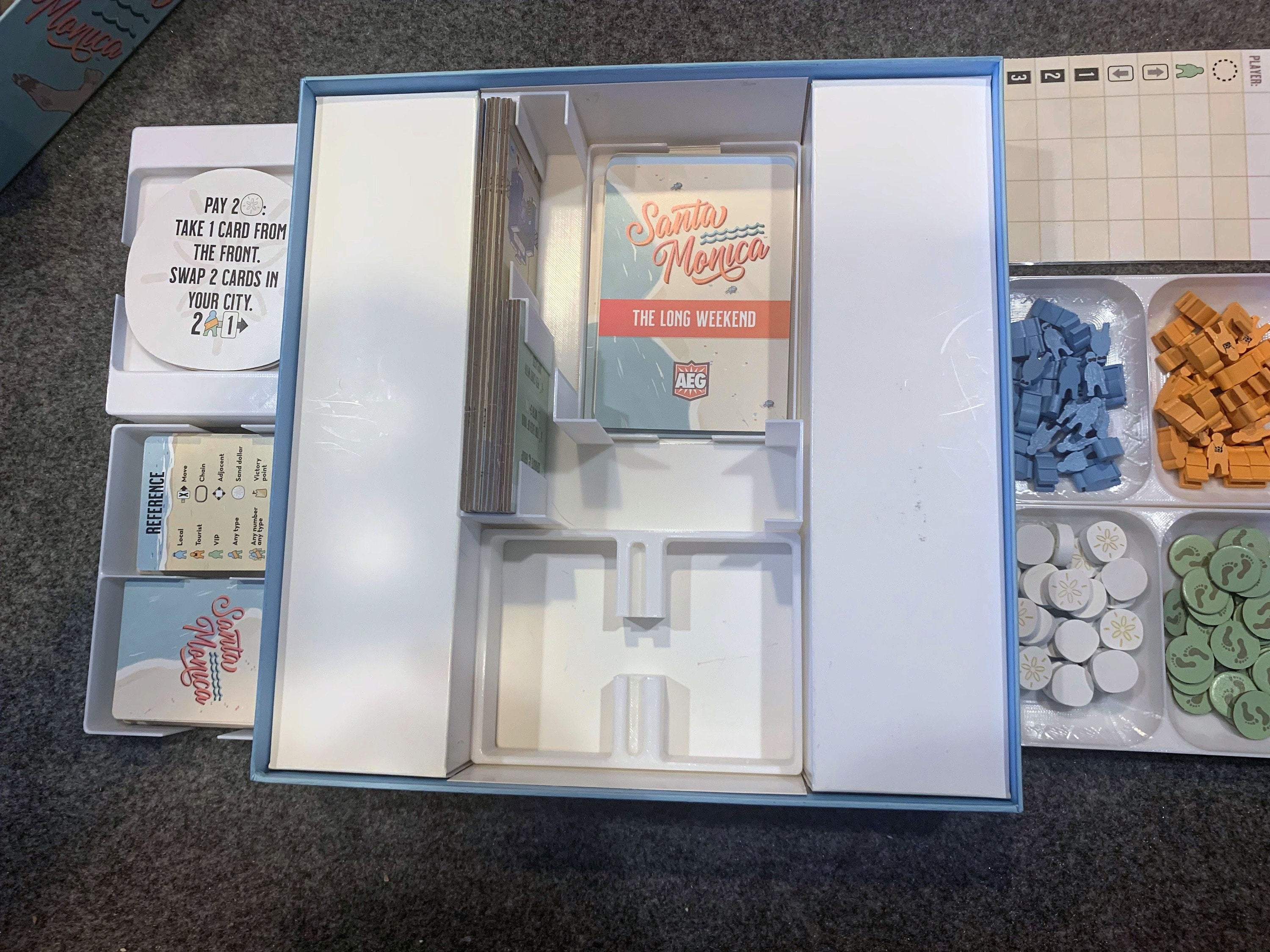 Santa Monica  + The Long Weekend Expansion | Board Game Insert | Organizer