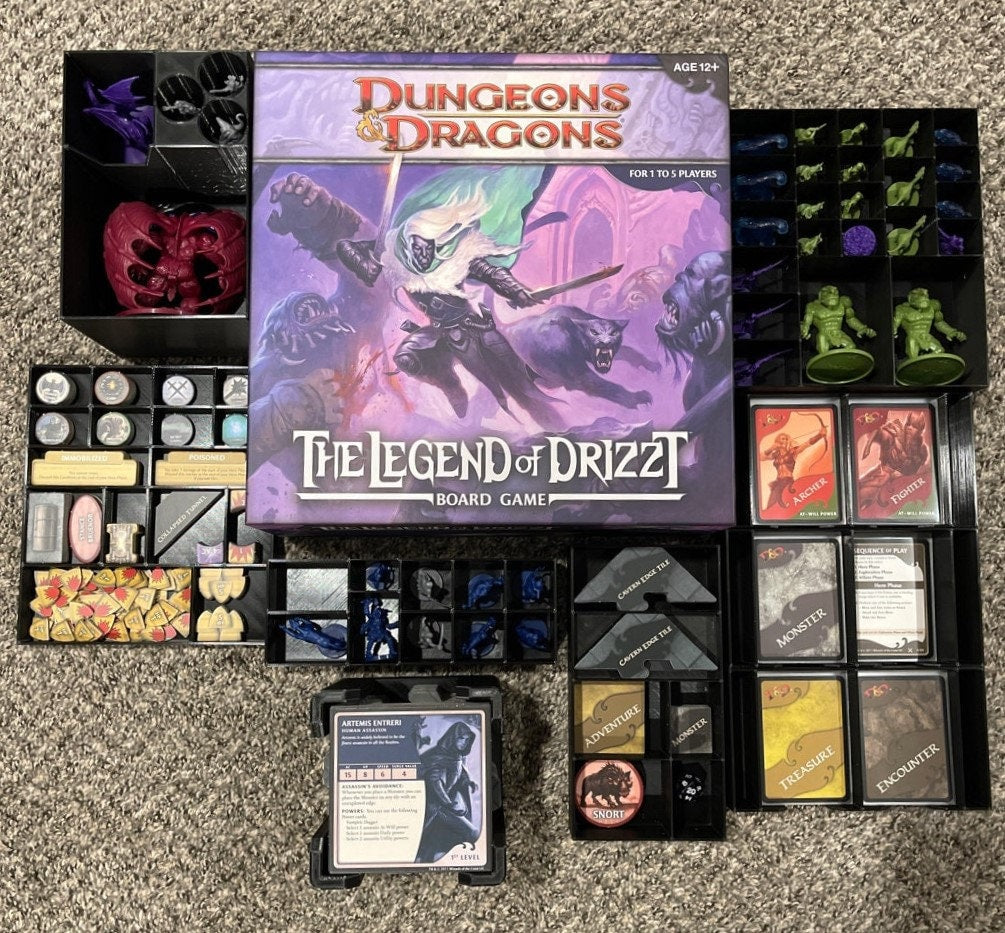 D&D - Legend of Drizzt | Board Game Insert | Organizer